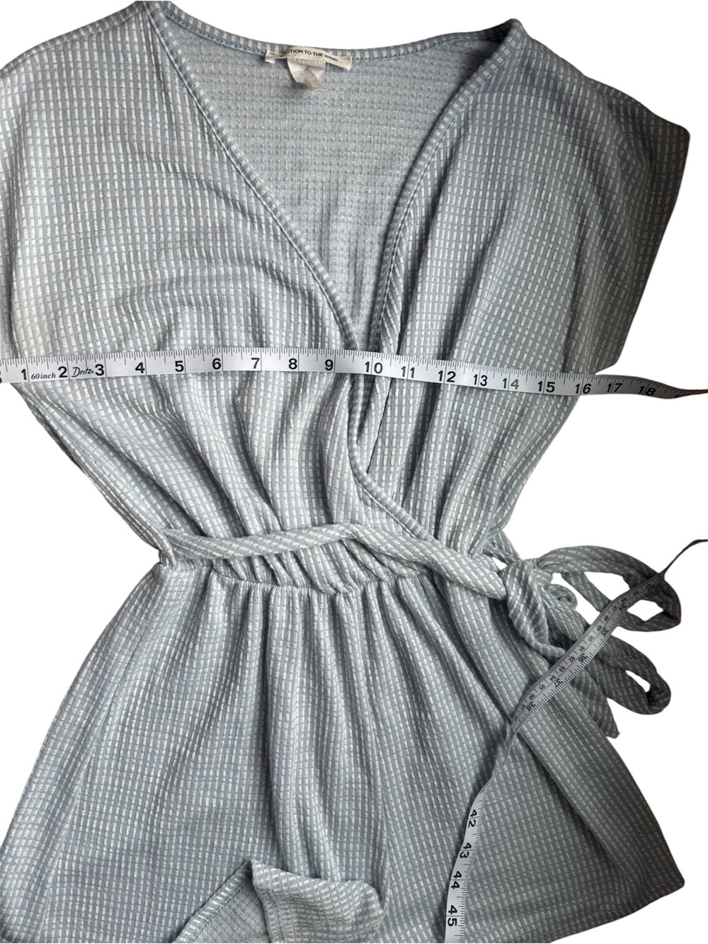 Caution To The Wind Light Blue Knit Romper size small - Picture 6 of 6